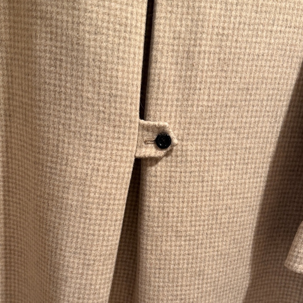 Zara Light Beige soft wool Checkered Shirt Jacket - Picture 6 of 6